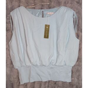 NWT Trina Turk Stillness Top Size XXL Sky Blouson Spring Plus Size 2204119SB1